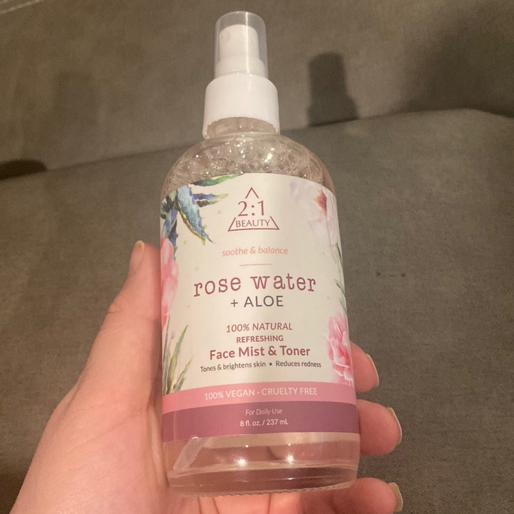 2:1 beauty rose water and aloe face mist and toner